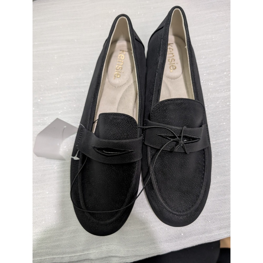 Kensie Gitty Penny Loafer Shoes Women Black Padded Footbed SZ 7 Med Width